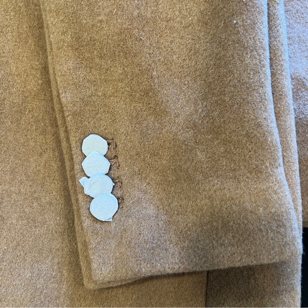 Club Monaco Slim Tailored Wool Trench Coat Women Size M Camel Single Breasted - Picture 15 of 16